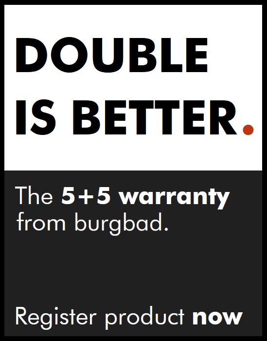 Warranty extension: the 5+5 warranty from burgbad